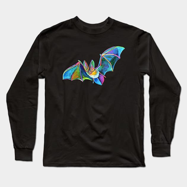 Cute HALLOWEEN FLYING BAT Sticker Long Sleeve T-Shirt by RobertPhelpsArt